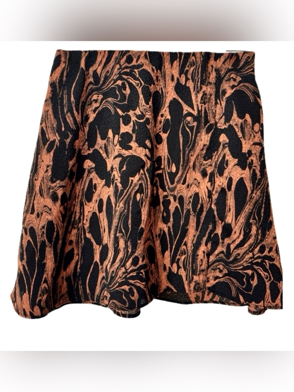 Urban Outfitters Marble Print Skater Skirt Medium Black Brown Indie
